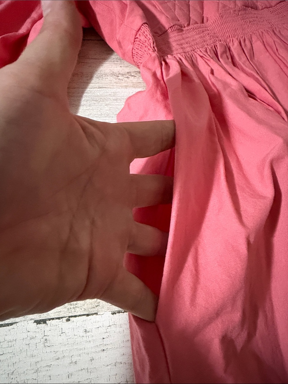 HUNTER BELL Dixon Quilted Puff Sleeve Dress in Coral - Picture 7 of 12